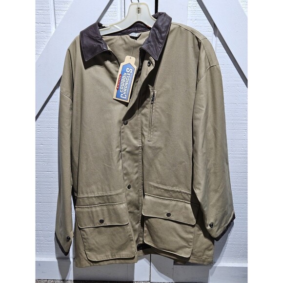 Vtg NWT Marlboro Cowboy Chronicles Leather Trim Canvas Barn Jacket Coat Mens LRG - Picture 1 of 5